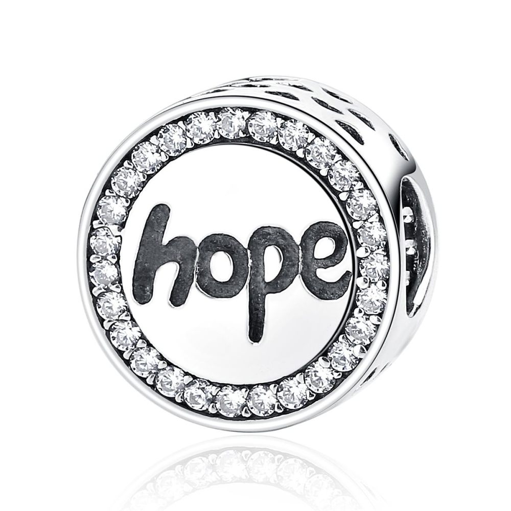 Talisman din argint Hope cu zircon